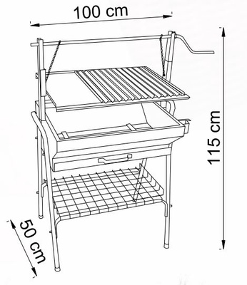 Barbacoa Santana Parrilla 100 cm con Ruedas